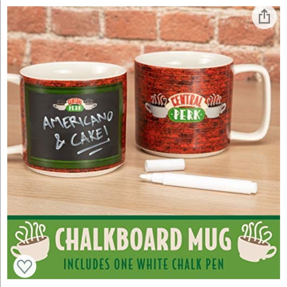Central Perk Chalkboard Mug with Chalk Pen Friends